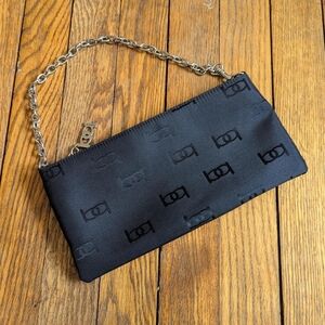Y2k Bebe Satin Evening Bag Purse with Silver Chain Handle